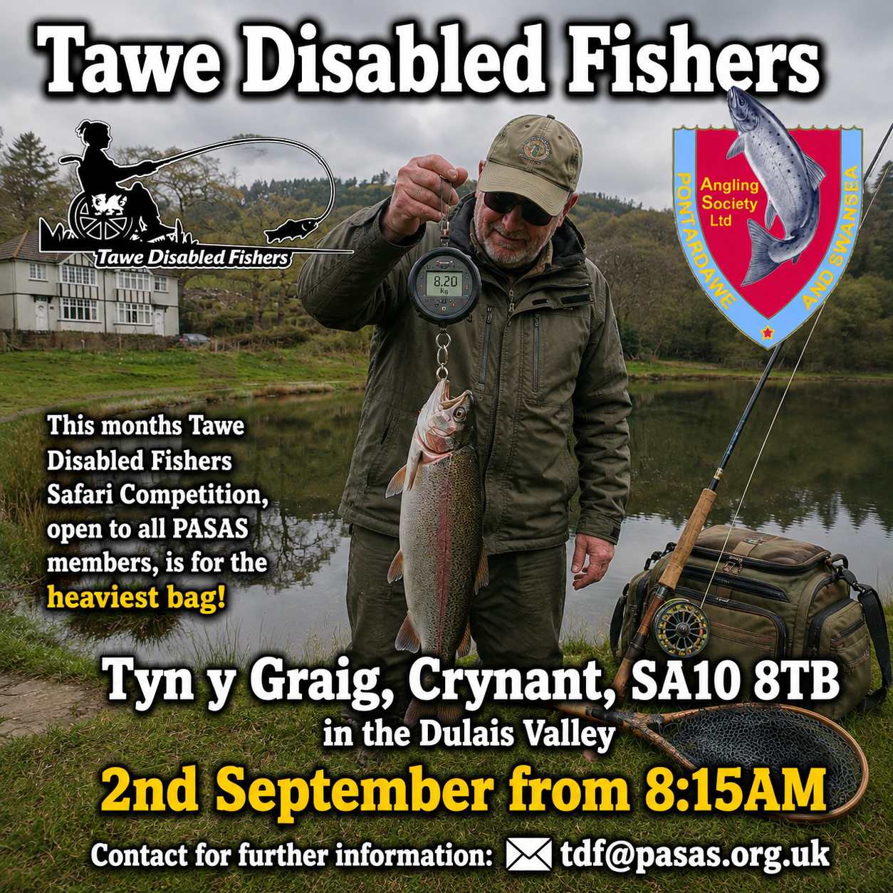 September 2nd 2026 Tawe Disabled Fishers Crynant Competition.